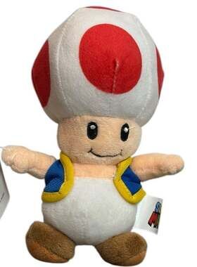 Nintendo Super Mario Toad Plush 7in NWT Video Game Mushroom Character